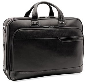 Johnston Murphy Deluxe Expandable Briefcase - Chestnut