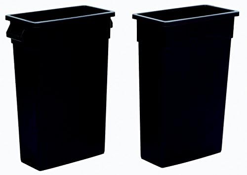 Continental8322-1 23-Gallon Wall Hugger LLDPE Recycling Receptacle, Rectangular, Blue