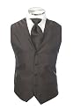 Men's Black Patterned Italian Design Dress Vest Neck/Bow Tie Set for Suit or Tuxedo