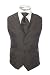 Men's Black Patterned Italian Design Dress Vest Neck/Bow Tie Set for Suit or Tuxedo