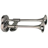 Ongaro Deluxe SS Shorty Dual Trumpet Horn - 12V