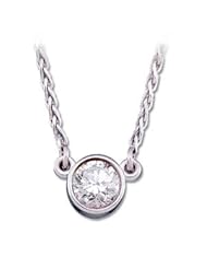 Clevereves 14K White Gold 1 4 Ct Tw Diamond Solitaire Necklace