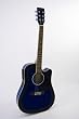 Austin Bazaar 41" Blue Cutaway Acoustic Electric Guitar with Gig Bag and Accessories