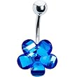 Blue Prism Flower Belly Ring