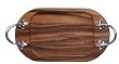 Wood Fleur De Lis Oval Serving Tray