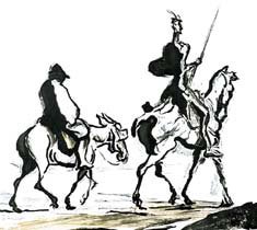 Don Quixote, Art Poster by Honore Daumier