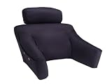 Bedlounge Hypoallergenic (Regular Size, 100% Cotton Black Cover): The Ultimate Back Wedge, Bed Rest, Back Support, Comfort Reading Pillow