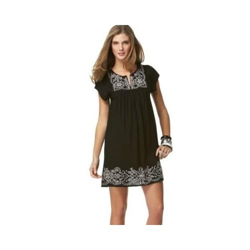 One Clothing Embroidered Cap-Sleeve Dress