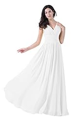 V-neck Floor Length Chiffon Lace-Up Party Dress 