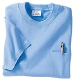Port & Company - 100% Cotton T-Shirt with Pocket Light Blue-XL