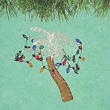 Glass Tropical Palm Tree Christmas Ornament