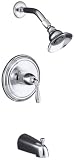 Tub And Shower Set by Kohler - K-T395-4S in Polished Chrome w/ Vibrant Polish Brass Accents