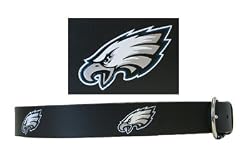 Philadelphia Eagles Embossed Leather Belt - NFL Football Fan Shop Sports Team Merchandise