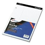 Ampad Evidence Dual Ruled Pad, Law Rule, 8.5 x 11.75 Inches, White, 100 Sheets (20-345)
