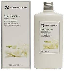 Bath &amp; Bloom Thai Jasmine Body Lotion with Natural Rice Bran Oil and Aloe Vera Extract for Dry Skin 8.8 fl.oz.
