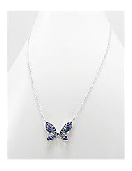 Butterfly CZ Necklace In 92.5 Sterling Silver