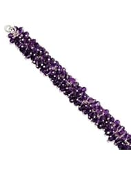Sterling Silver 8inch Amethyst Stone Bracelet
