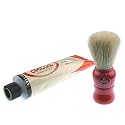 Omega Shaving Cream and Bristle Brush Set