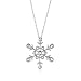 Sterling Silver Snowflake Pendant w/ Created White Sapphire and 18″…