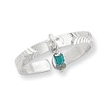 Sterling Silver Teal & Grey Bead Dangle Toe Ring