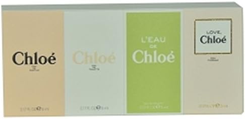 CHLOE VARIETY by Chloe 4 PIECE WOMENS VARIETY WITH CHLOE NEW EAU DE PARFUM AND CHLOE NEW EDT AND L'EAU DE CHLOE EDT AND CHLOE LOVE EAU FLORALE EDT AND ALL ARE .17 OZ MINIS (W) for WOMEN (Package Of 4)