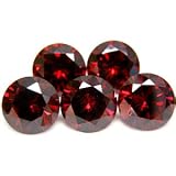 Round 10mm Garnet CZ Cubic Zirconia Loose Stone Lot of 10 Pieces