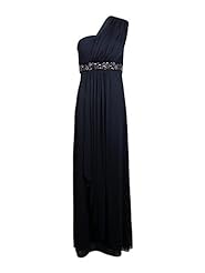 Square Neck Chiffon/Polyester Pleated Beaded One Shoulder Floor Length  Dress