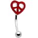 Red Peace Heart Eyebrow Ring