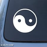 YIN & YANG - Asian - Car, Truck, Notebook, Vinyl Decal Sticker #1040 | Vinyl Color: White
