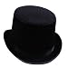 Halloween Black Top Hat W/satin Ribbon