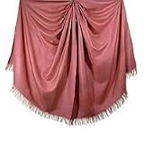 Silk and wool throw, 'Coral Forest'