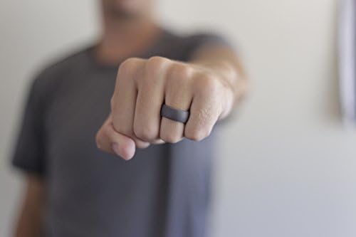Ekco Band 100% Premium Silicone Wedding Band ★Top Rated ★High Performance Men's Silicone Wedding Ring (Dark Grey, 10)