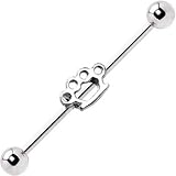 Surgical Steel Brass Knuckles Industrial Barbell Earring