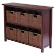 Milan 7pc Storage Shelf with Baskets; One Cabinet and 6  small Baskets; 3 cartons By Wisnome Furniture