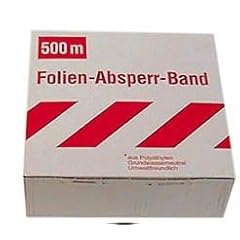 ABSPERRBAND PVC GUETE 1 ROT/W 500MTR