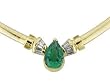 14K Yellow Gold Emerald and Diamond Necklace