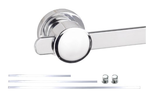 Wenko 2862100 Relingstange Basic Power-Loc - Befestigen ohne Bohren, Chrom, 40 cm lange Aufh&auml;ngeleiste