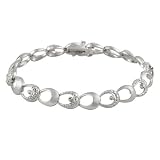 Sterling Silver Diamond Accented Link Bracelet