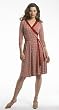 FAUX-WRAP GEOMETRIC PRINTED KNIT DRESS