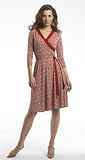 FAUX-WRAP GEOMETRIC PRINTED KNIT DRESS