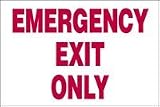 Exit & Entrance Projection Safety Signs, (8 x 12) Surface Sign, EMERGENCY EXIT ONLY