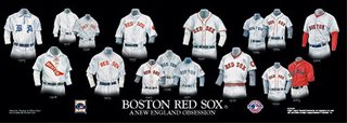 Boston Red Sox 10 x 30 Uniform History Plaque