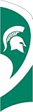 Michigan State Spartans - Tall Team Flag w/pole. 8 1/2 ft x 2 1/2 ft Flag w/11.5ft Pole