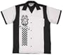 Route 66 Speedway Bowling Shirt White & Black Retro Bowler
