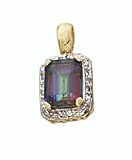 14K .06CT Dia Mystic Topaz Pend - GH16621
