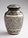The Classic Cremation Urn. Hand Engraved Solid Brass With Black Lacquer Coat. 6\