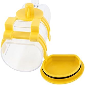 Pet Cat Dog Plastic Hanger Drinking Water Bottle Yellow Clear 350ml no.23