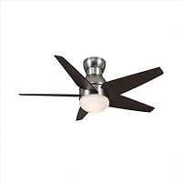 Casablanca Fans C30G45H 52 Isotope Contemporary Flush Mount Nickel Ceiling Fan w/ Light and Remote