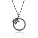 Sterling Silver Marcasite Circle Butterfly Pendant, 18
