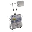 Toilet Paper Holder with Magazine Rack in Bronze by InterDesign